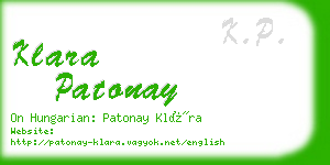 klara patonay business card